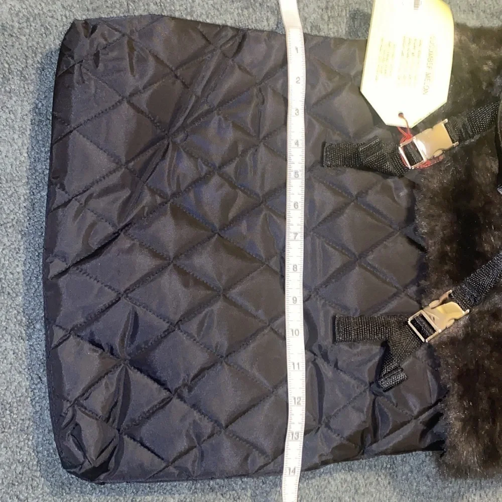 Bath & Body Works hot off the slopes tote bag black with brown faux fur